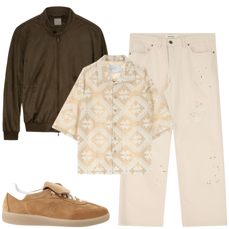 Outfit uomo - Total look #2236399. Stile Casual per Tutti i giorni. Abbinamento con camicie a manica corta, sneakers, pantaloni, giacche.