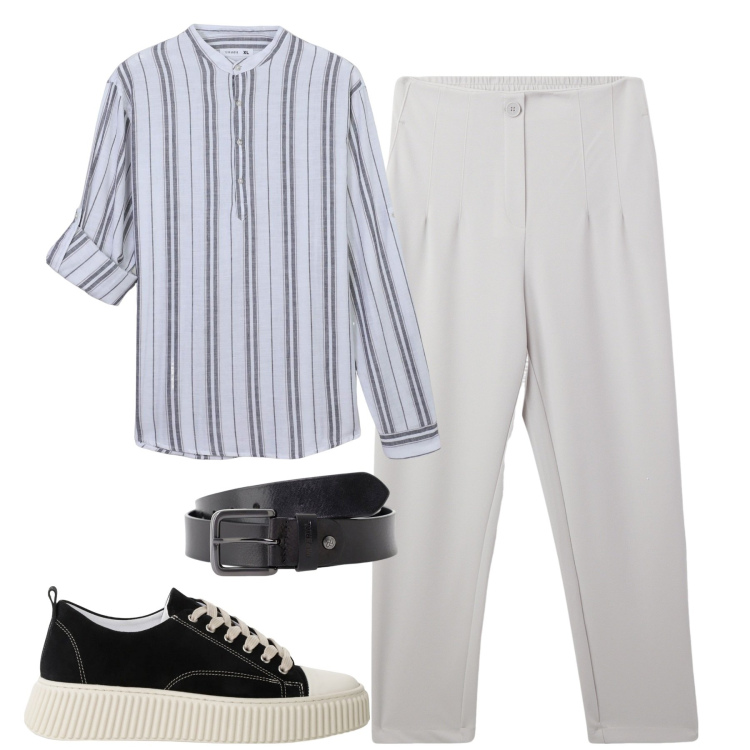 Outfit uomo - Total look #2236400. Stile Trendy per Tutti i giorni. Abbinamento con pantaloni chino, camicie, sneakers, cinture.