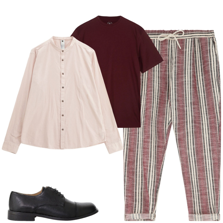Outfit uomo - Total look #2236405. Stile Trendy per Tutti i giorni. Abbinamento con pantaloni, camicie, scarpe stringate, t-shirt.