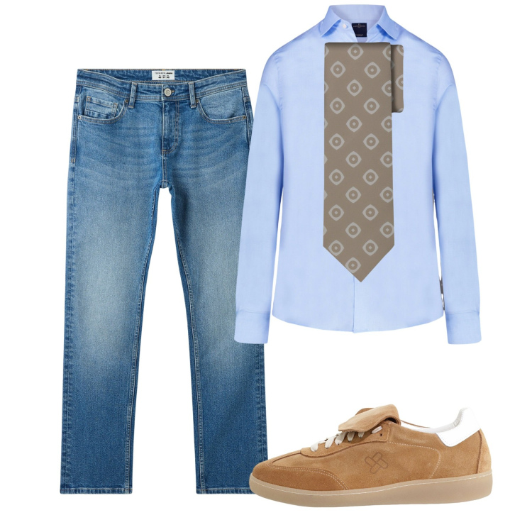 Outfit uomo - Agosto. Stile Casual per Tutti i giorni. Abbinamento con jeans, sneakers, camicie, cravatte.