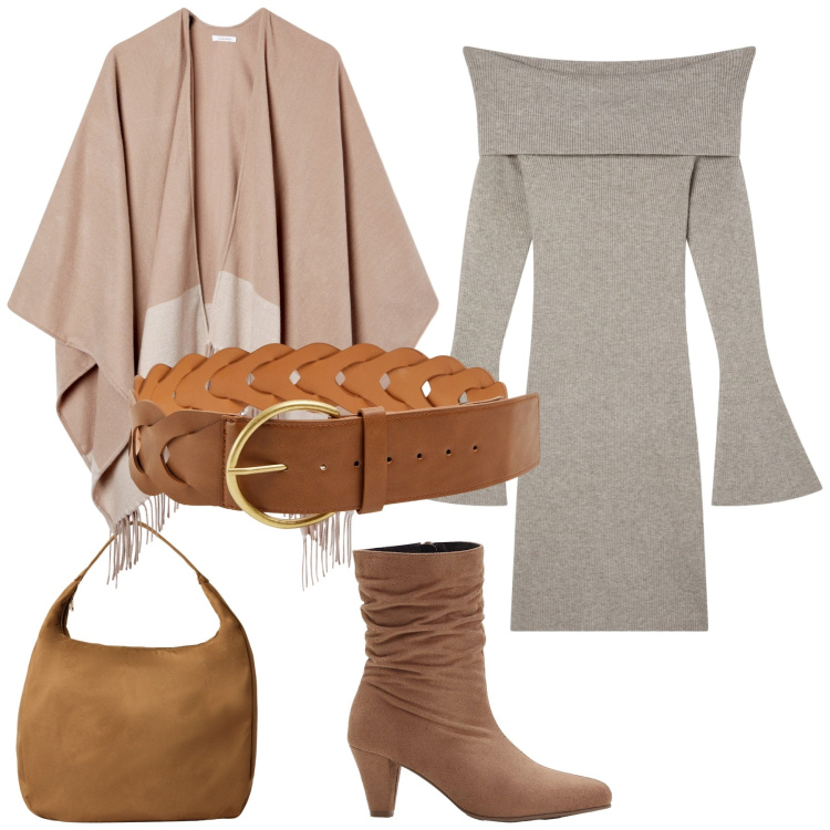 Outfit donna - Arrivederci estate. Stile Casual per Tutti i giorni. Abbinamento con stivaletti, vestiti corti, cappe, cinture, borse a mano.