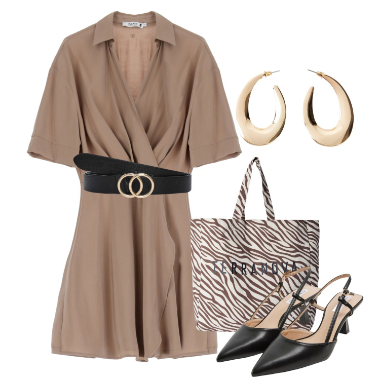 Outfit donna - Back to style: il rientro con stile. Stile Bon Ton per Ufficio. Abbinamento con orecchini, sabot, borse tote, cinture, vestiti corti.