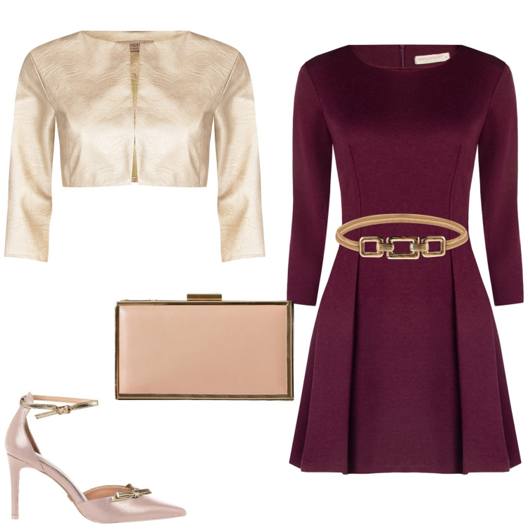 Outfit donna - Serata bon ton. Stile Bon Ton per Serata fuori. Abbinamento con vestiti corti, cinture, bolero, pochette, décolleté.