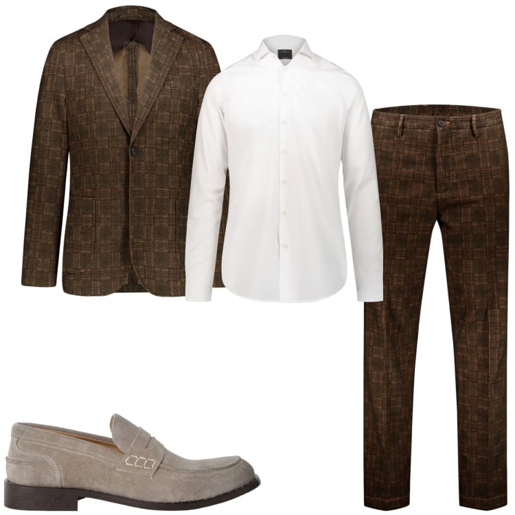 Outfit uomo - Evento trandy. Stile Trendy per Tutti i giorni. Abbinamento con scarpe stringate, pantaloni, giacche, camicie.