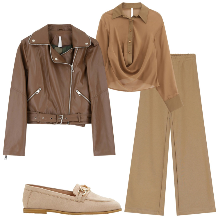 Outfit donna - Rientro con stile. Stile Casual chic per Ufficio. Abbinamento con mocassini, camicie, pantaloni, giacche.
