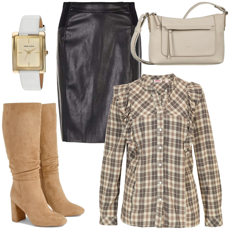 Outfit femme - Virginia. Style Sexy pour Bureau. Assortir avec tuniques, cuissardes, minijupes, montres, sacs en bandoulière.