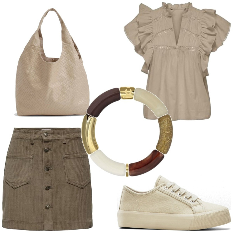 Outfit femme - Urban #5116. Style Urban pour Tous les jours. Assortir avec sneakers, hauts, jupes au genou, bracelets, sacs tote.