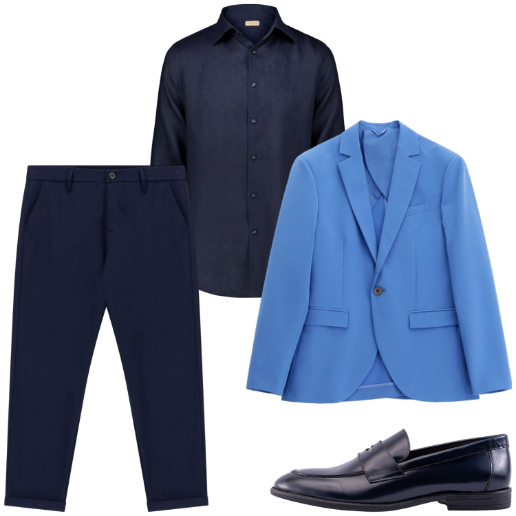 Outfit uomo - Total look #2237302. Stile Business/Elegante per Serata speciale. Abbinamento con giacche, pantaloni, camicie, scarpe stringate.