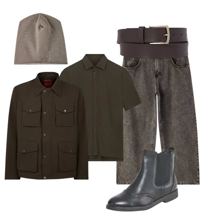 Outfit uomo - Colori che annunciano l’autunno. Stile Urban per Ufficio. Abbinamento con stivali e stivaletti, jeans, berretti, giacche, cinture, polo.