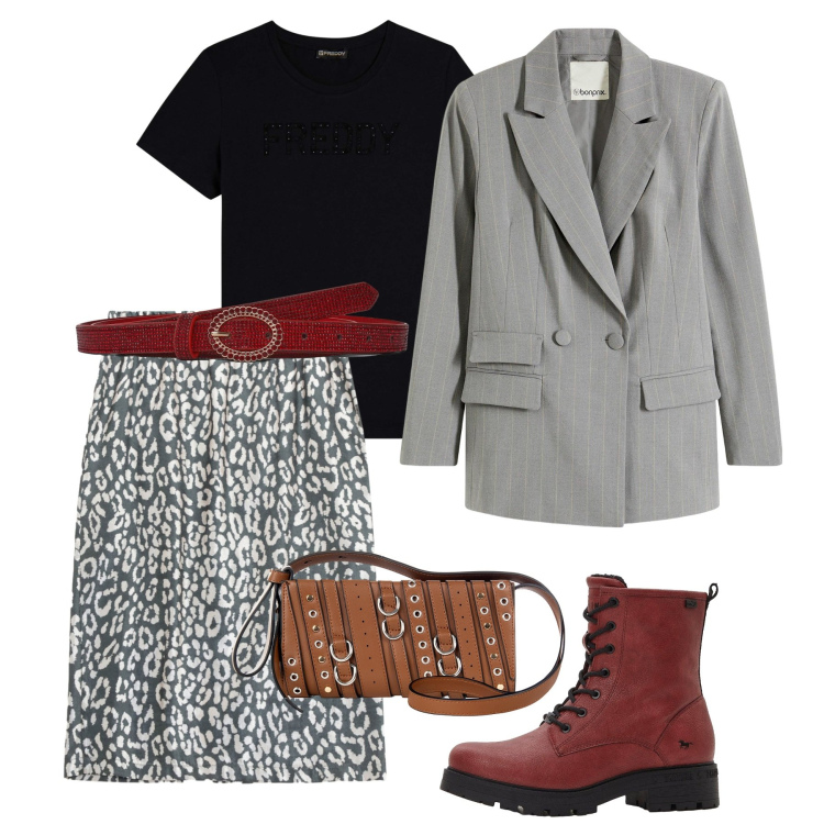 Outfit donna - Fall Collections - FW26. Stile Bon Ton per Tutti i giorni. Abbinamento con blazer, stivaletti, cinture, borse a spalla, gonne, t-shirt.