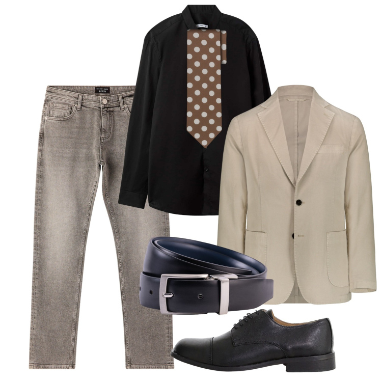 Outfit uomo - Settembre in cravatta. Stile Business/Elegante per Serata speciale. Abbinamento con camicie, jeans, scarpe stringate, giacche, cravatte, cinture.