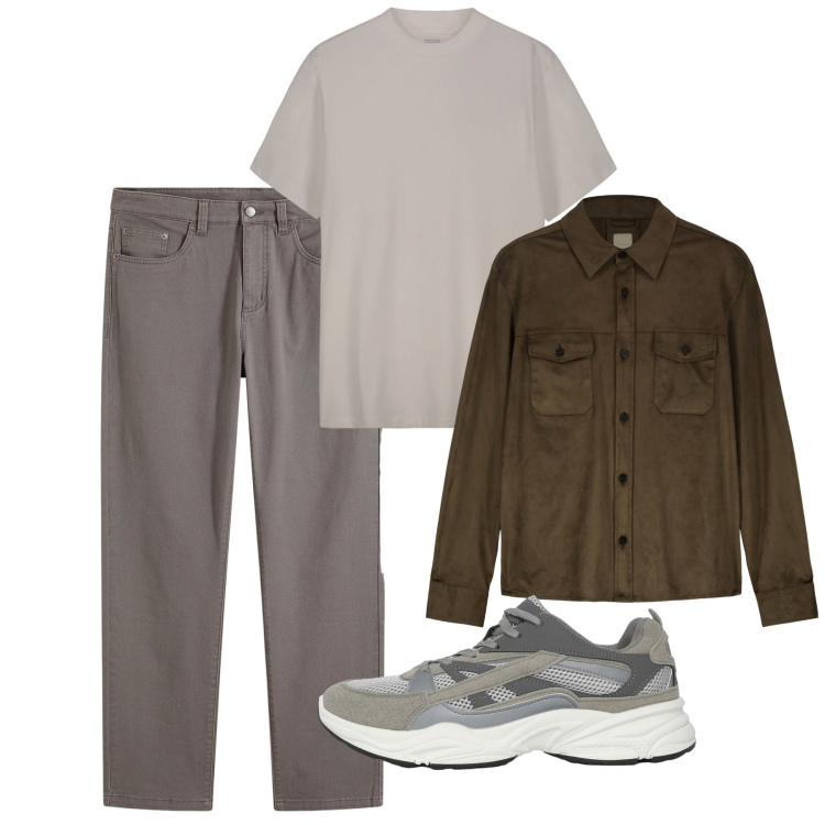Outfit uomo - Weekend. Stile Casual per Tutti i giorni. Abbinamento con pantaloni, sneakers, t-shirt, giacche.