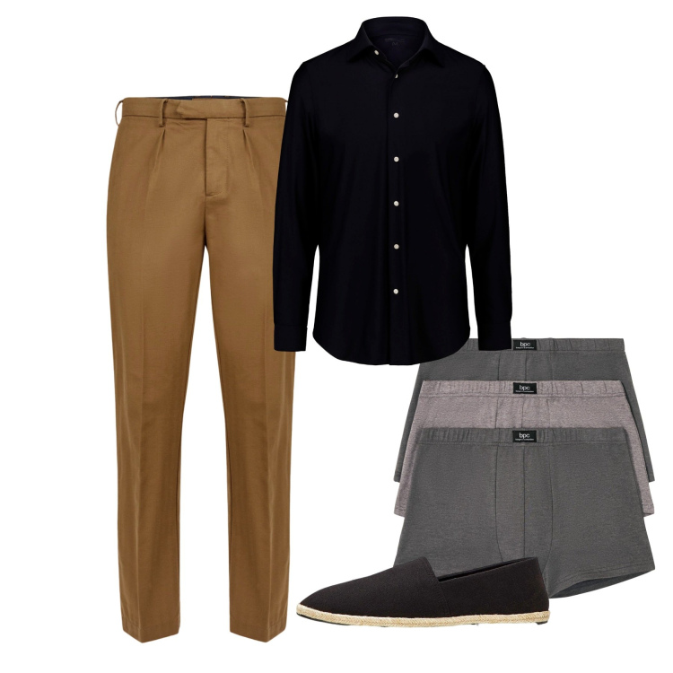 Outfit uomo - Espadrillas di fine stagione. Stile Casual per Tutti i giorni. Abbinamento con espadrillas, boxer, pantaloni, camicie.