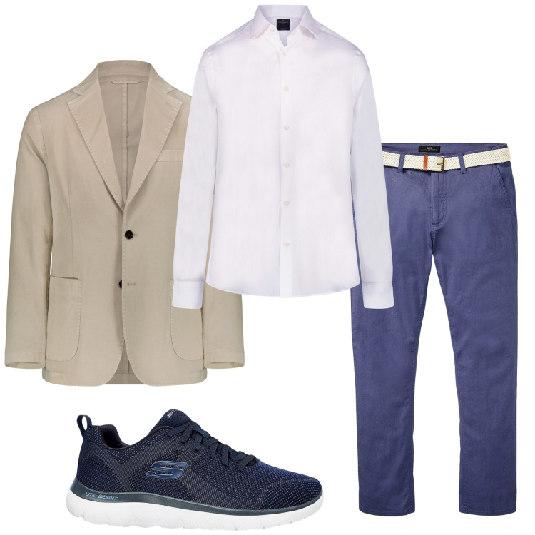 Outfit uomo - Total look #2237581. Stile Business/Elegante per Ufficio. Abbinamento con pantaloni chino, sneakers, camicie, giacche.