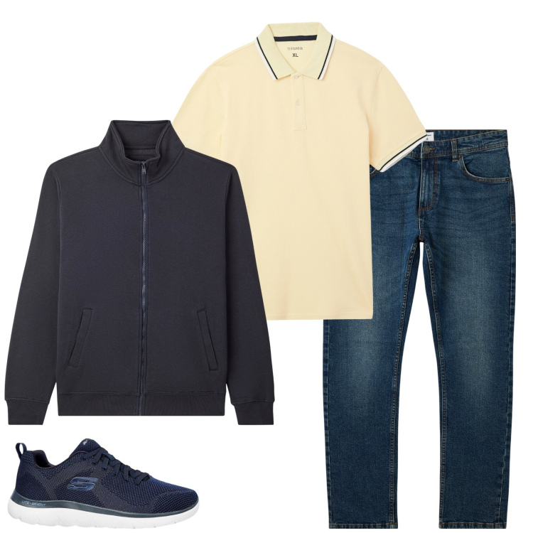 Outfit uomo - Total look #2237750. Stile Casual per Tutti i giorni. Abbinamento con sneakers, polo, jeans, giacche.