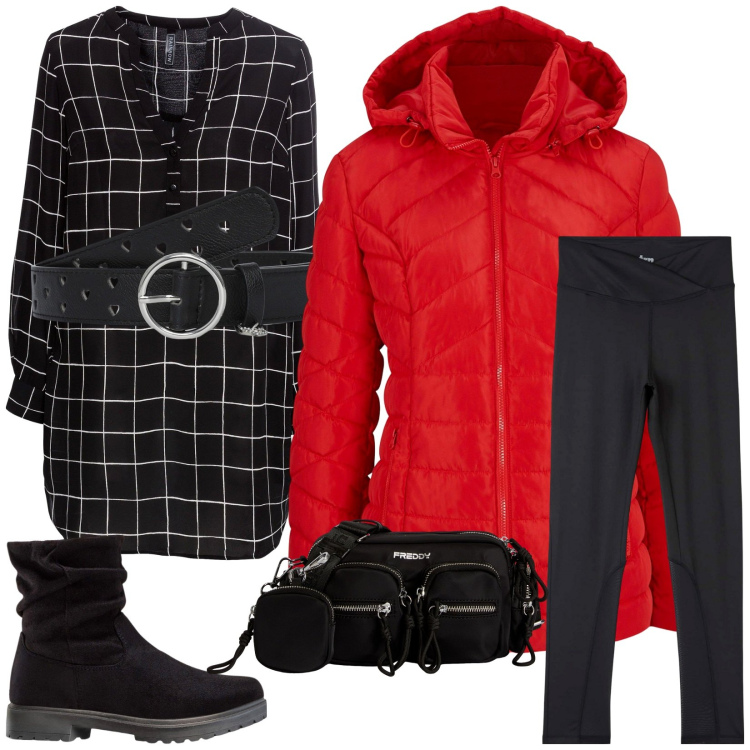 Outfit donna - Total look #2237759. Stile Basic per Tutti i giorni. Abbinamento con bluse, stivaletti, giacche, cinture, leggings, borse a tracolla.