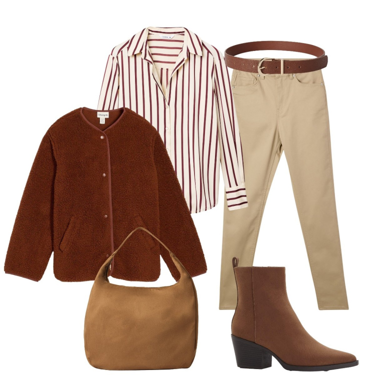 Outfit donna - Total look #2237760. Stile Casual chic per Tutti i giorni. Abbinamento con stivaletti texani, blazer, pantaloni skinny, borse a mano, cinture, camicie.