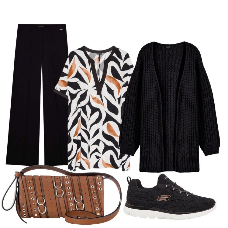 Outfit donna - Total look #2237781. Stile Bon Ton per Tutti i giorni. Abbinamento con sneakers, cardigans, borse a spalla, pantaloni, bluse.