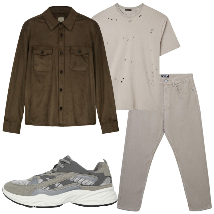 Outfit uomo - Total look #2237888. Stile Casual per Tutti i giorni. Abbinamento con t-shirt, sneakers, jeans, giacche.