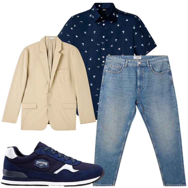 Outfit uomo - Total look #2237890. Stile Trendy per Tutti i giorni. Abbinamento con sneakers, camicie a manica corta, giacche, jeans.