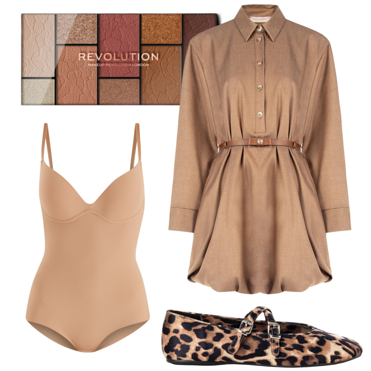 Outfit donna - Total look #2237935. Stile Rock per Serata fuori. Abbinamento con ombretti, vestiti chemisier, body, ballerine.