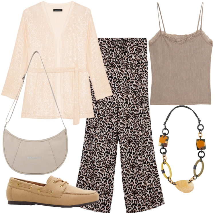 Outfit donna - Il pantalone Terranova. Stile Trendy per Tutti i giorni. Abbinamento con canottiere, mocassini, pantaloni, borse a spalla, blazer, collane.