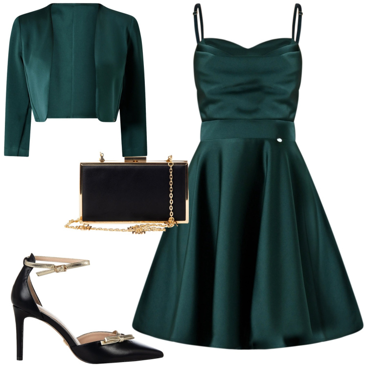 Outfit donna - Cerimonia. Stile Chic per Cerimonia. Abbinamento con vestiti corti, bolero, pochette, décolleté.