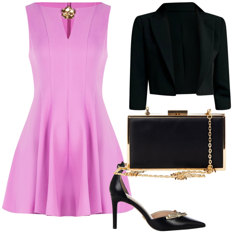 Outfit donna - Cerimonia in Rinascimento. Stile Romantica per Cerimonia. Abbinamento con vestiti corti, décolleté, pochette, bolero.