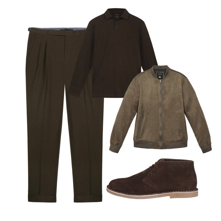 Outfit uomo - In ufficio!. Stile Casual per Ufficio. Abbinamento con giacche, stivali e stivaletti, pantaloni, polo.