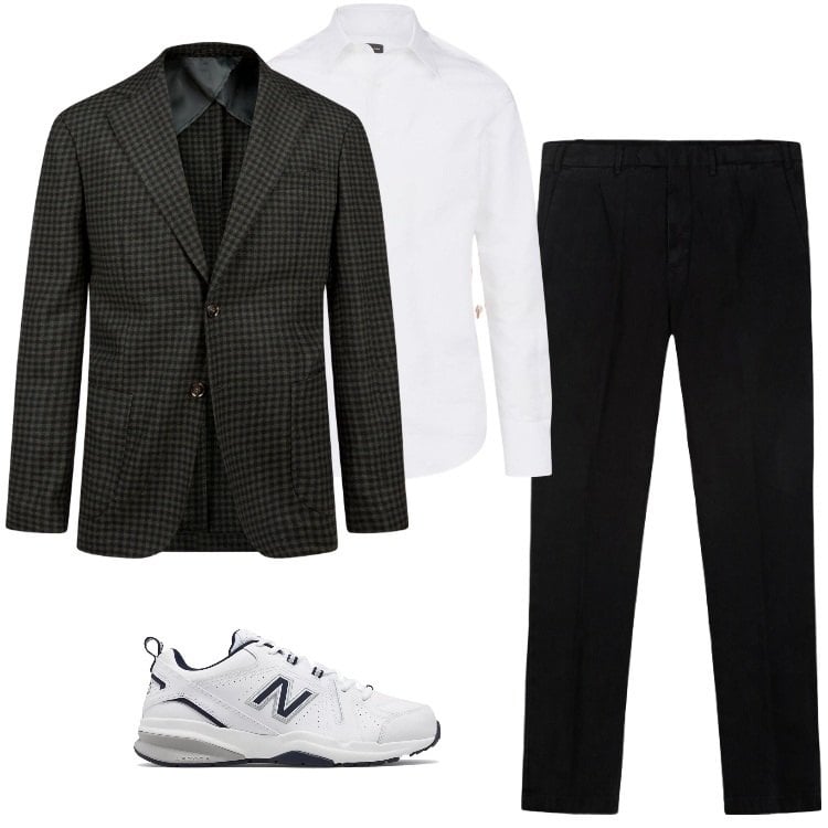 Outfit uomo - La Giacca classica che va sempre bene. Stile Trendy per Ufficio. Abbinamento con sneakers, pantaloni, giacche, camicie.