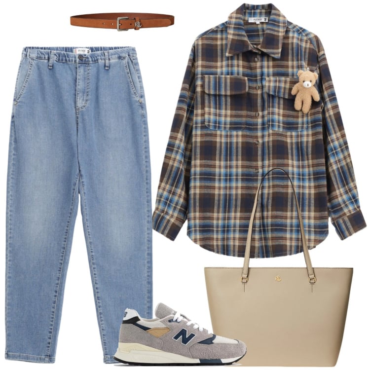 Outfit donna - Sprint romantico. Stile Preppy per Scuola/Università. Abbinamento con sneakers, camicie, jeans, borse tote, cinture.