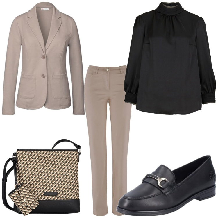 Outfit femme - Basique #4545. Style Basique pour Tous les jours. Assortir avec pantalon , tuniques, mocassins, sacs besace, blazers.