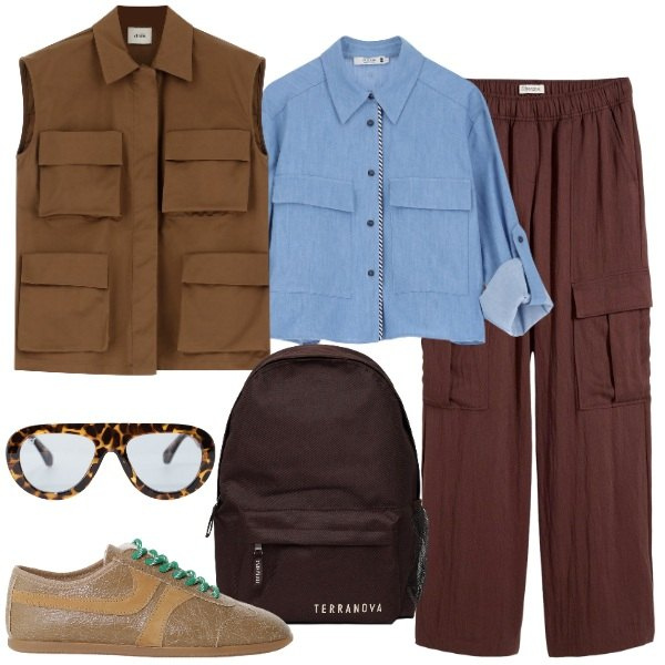 Outfit donna - Il giubbino leggero - @nike75. Stile Casual chic per Tutti i giorni. Abbinamento con pantaloni cargo, zaini, camicie, occhiali da sole, sneakers, gilet.