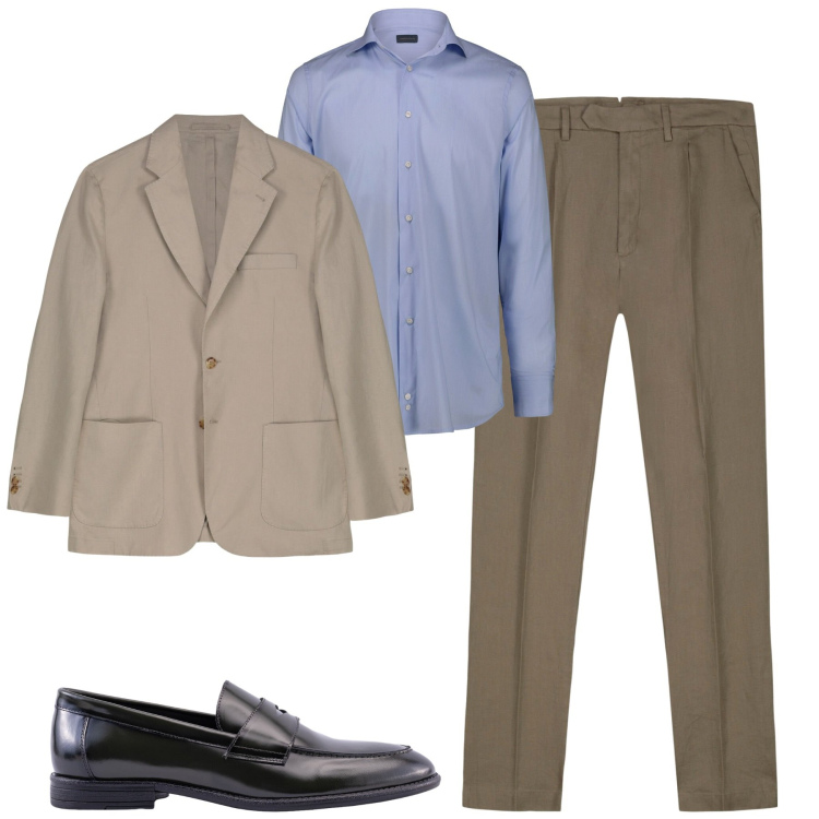 Outfit uomo - Total look #2238537. Stile Urban per Tutti i giorni. Abbinamento con camicie, giacche, pantaloni, scarpe stringate.