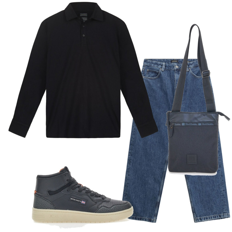 Outfit uomo - Polo regular fit. Stile Casual per Tutti i giorni. Abbinamento con jeans, portafogli, sneakers, polo.