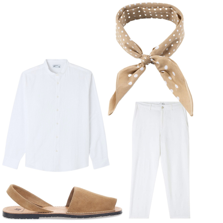 Outfit uomo - Spritz. Stile Casual per Tutti i giorni. Abbinamento con pantaloni, camicie, sciarpe e foulard, sandali.