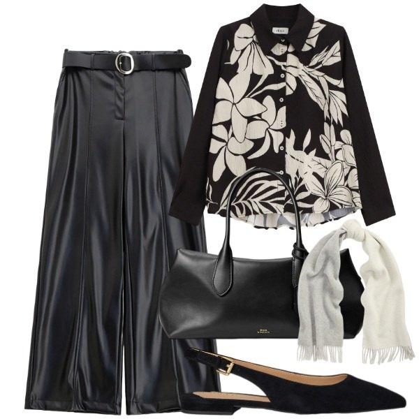 Outfit donna - Street style. Stile Urban per Tutti i giorni. Abbinamento con pantaloni, camicie, borse a mano, ballerine, sciarpe.