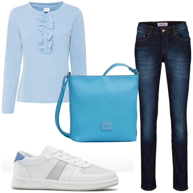 Outfit femme - Urban #5169. Style Urban pour Tous les jours. Assortir avec t-shirts, jean skinny, sneakers, sacs en bandoulière.