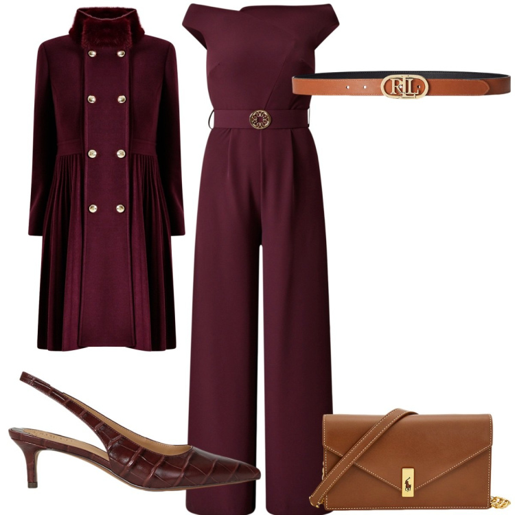 Outfit donna - Rinascimento : la jumpsuit per l\'autunno. Stile Trendy per Tutti i giorni. Abbinamento con tute, cappotti, décolleté, cinture, clutch.