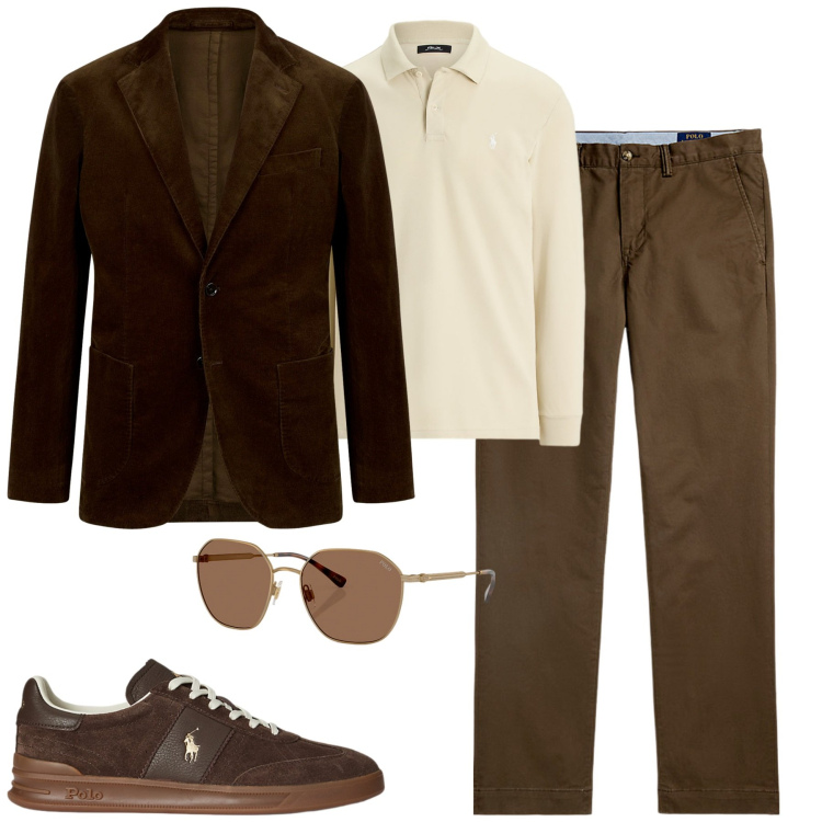Outfit uomo - La giacca doppelganger. Stile Urban per Tutti i giorni. Abbinamento con occhiali da sole, pantaloni chino, polo, sneakers, giacche.