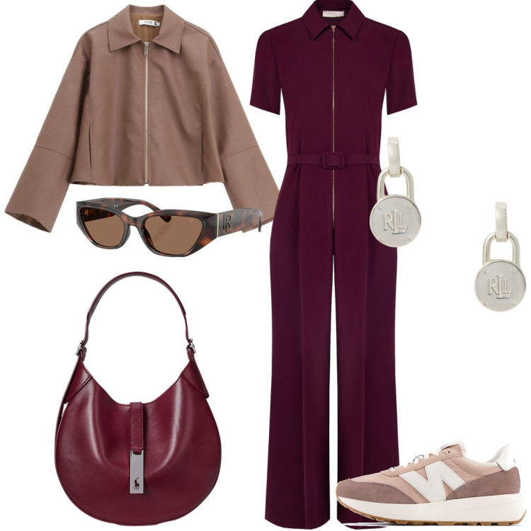 Outfit donna - Total look #2238996. Stile Sporty chic per Tutti i giorni. Abbinamento con sneakers, tute, blazer, orecchini, occhiali da sole, borse a spalla.