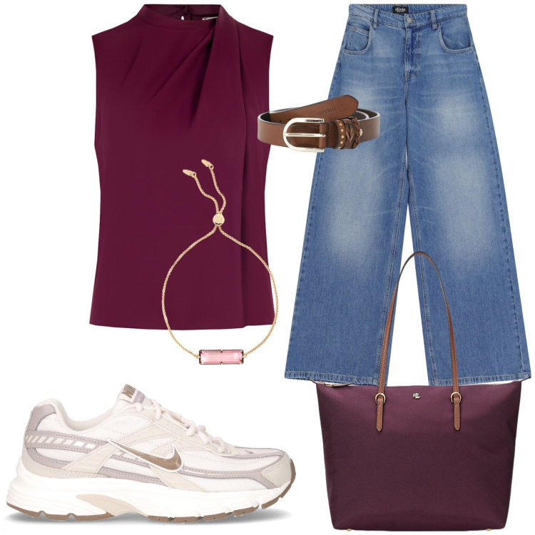 Outfit donna - Settembre arrivo!!!. Stile Casual per Tutti i giorni. Abbinamento con top, cinture, jeans, braccialetti, borse tote, sneakers.