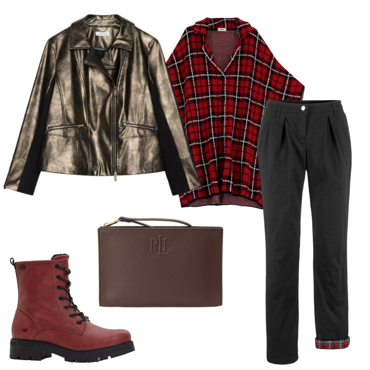 Outfit donna - Con una cintura rossa. Stile Casual chic per Ufficio. Abbinamento con pantaloni, stivaletti, bluse, trench, pochette, blazer.