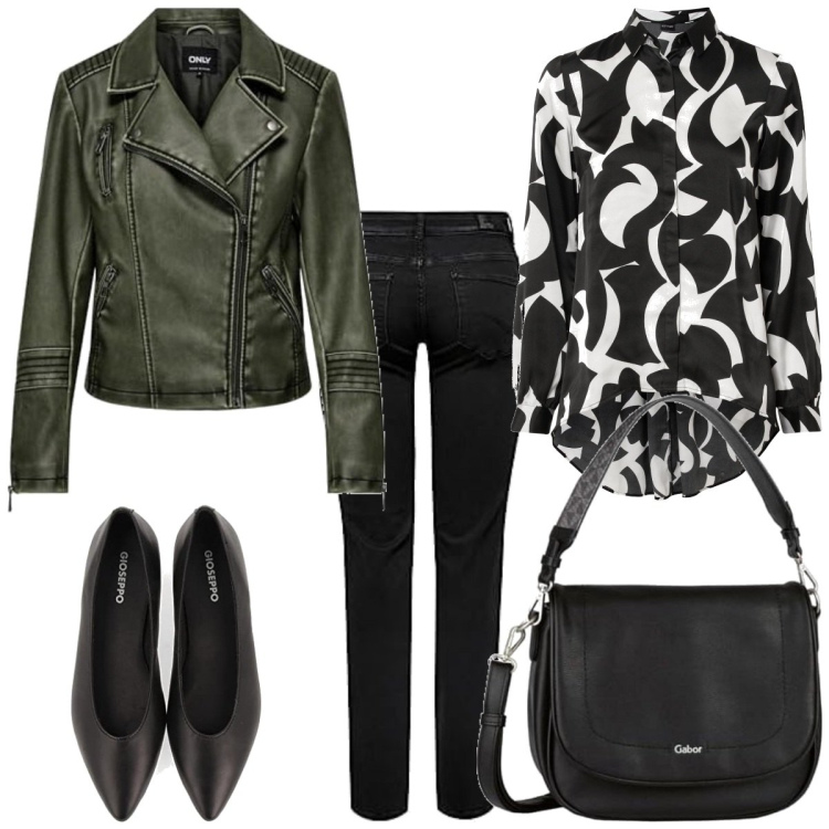 Outfit femme - Basique #4585. Style Basique pour Tous les jours. Assortir avec chemisiers, ballerines, blazers, jean coupe droite, sacs à main.