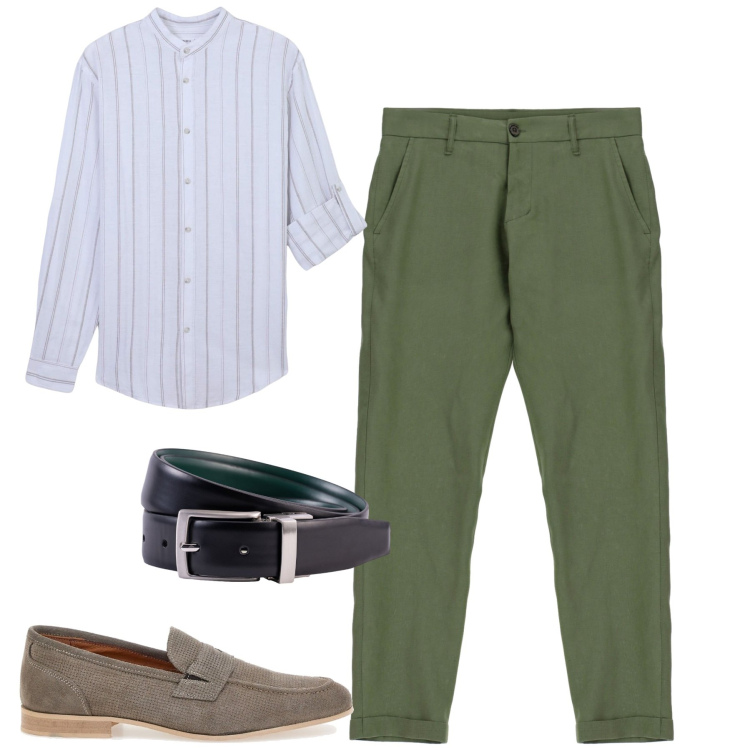 Outfit uomo - Settembre. Stile Urban per Tutti i giorni. Abbinamento con camicie, pantaloni, scarpe stringate, cinture.
