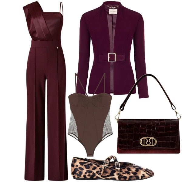 Outfit donna - Cerimonia a settembre. Stile Bon Ton per Cerimonia. Abbinamento con tute, blazer, ballerine, borse a mano, body.