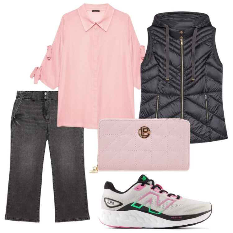 Outfit donna - Smanicato. Stile Casual per Tutti i giorni. Abbinamento con sneakers, piumini, camicie, jeans, portafogli.