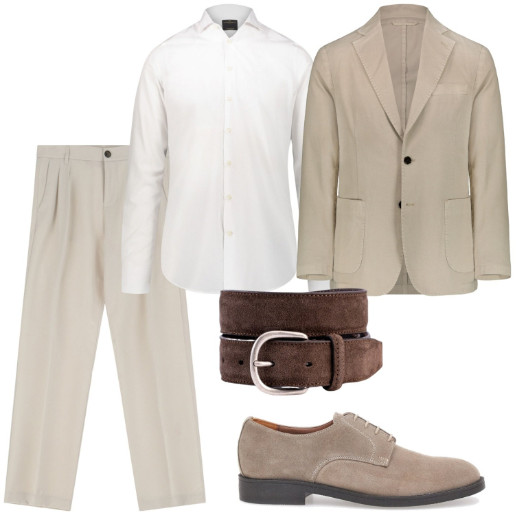 Outfit uomo - Total look #2239882. Stile Business/Elegante per Serata speciale. Abbinamento con pantaloni, scarpe stringate, giacche, camicie, cinture.