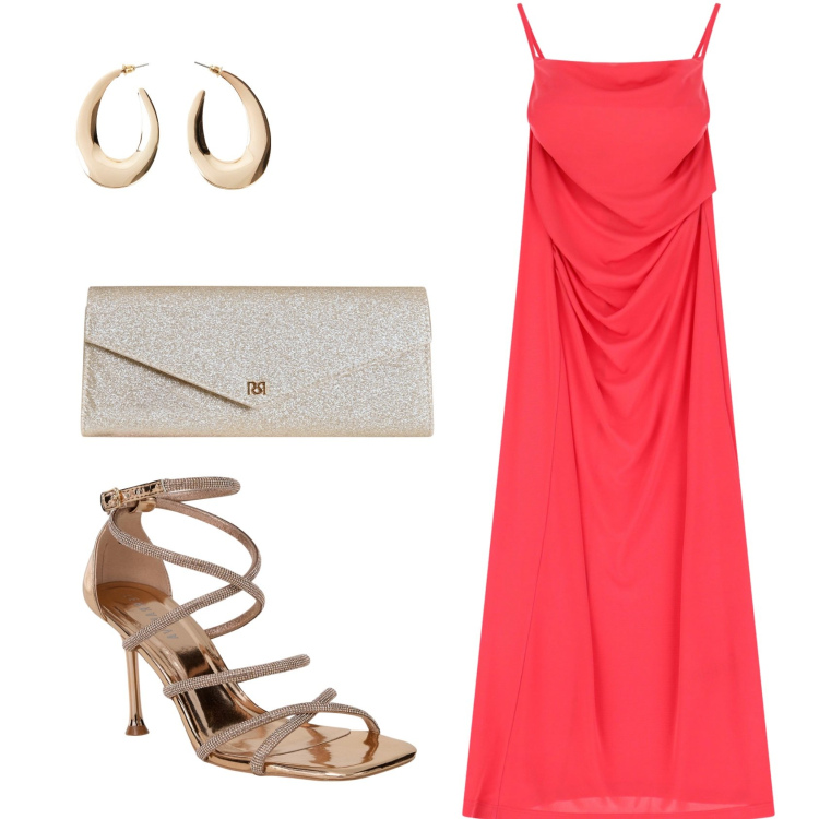 Outfit donna - Serara speciale. Stile Sexy per Serata fuori. Abbinamento con orecchini, sandali col tacco, pochette, vestiti lunghi.