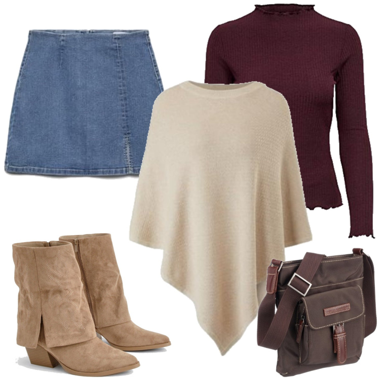 Outfit femme - Virginia. Style Sexy pour Ecole/Université. Assortir avec bottes, gilets, hauts, minijupes, sacs à main.